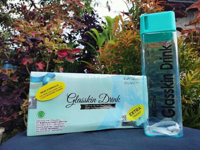 Ms Glow Glasskin Drink /free Gelas Cantik