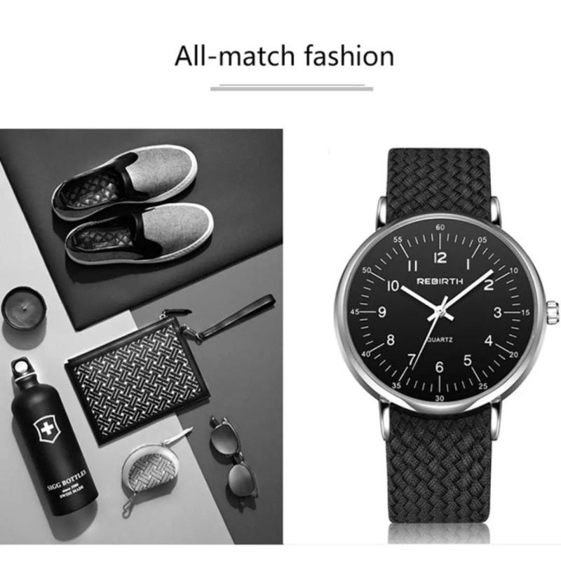 Jam tangan Fashion Pria Rebirth Canvas Original 40 mm