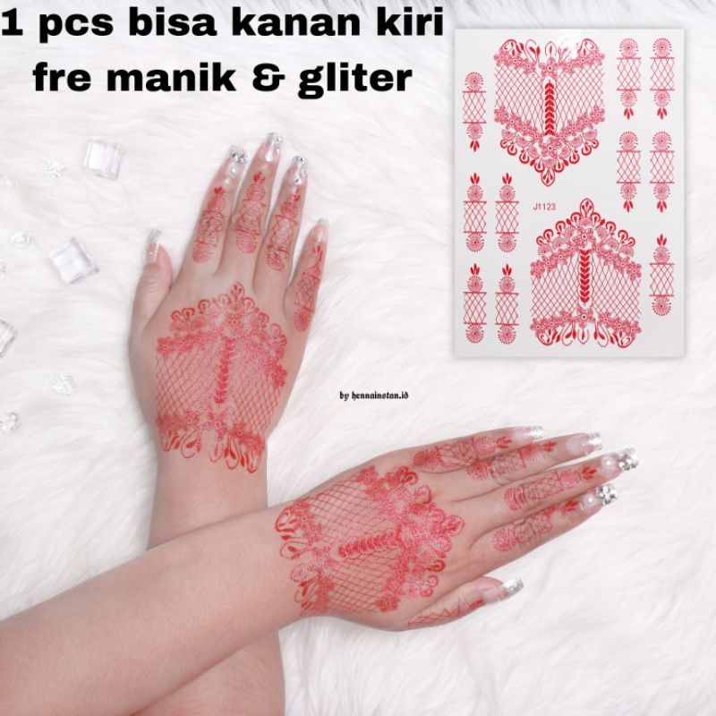 HENA INSTAN MERAH J1123 / FREE GLITER MANIK DAN SAMPLE