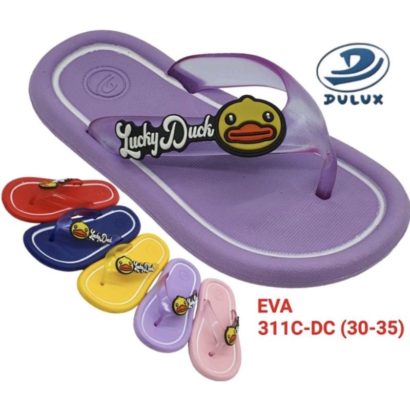 SANDAL JEPIT ANAK CEWE GAMBAR BEBEK DULUX 311C UKURAN 30-35 BAHAN KARET