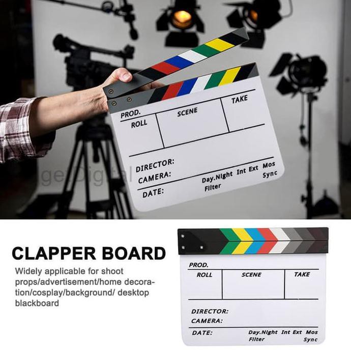 

Professional Colorful Clapper Board Acrylic Dry Erase Director Movie
