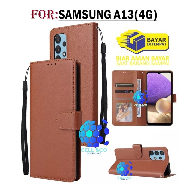 NEW SAMSUNG GALAXY A13 4G 2022 CASE FLIP LEATHER WALLET PREMIUM FLIP CASE BUKA TUTUP KESING HP CASING FLIP CASE WALLET SAMSUNG A13 4G TERBARU