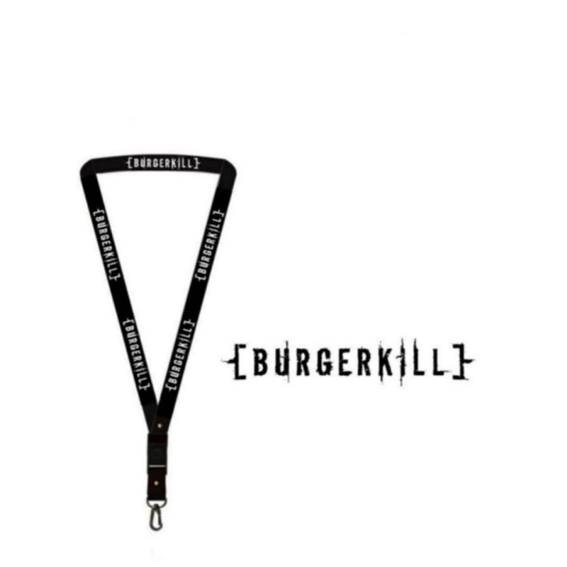 

gantungan kunci band BURGERKILL logo tulisan tali lanyard musik METAL CORE gantungan leher