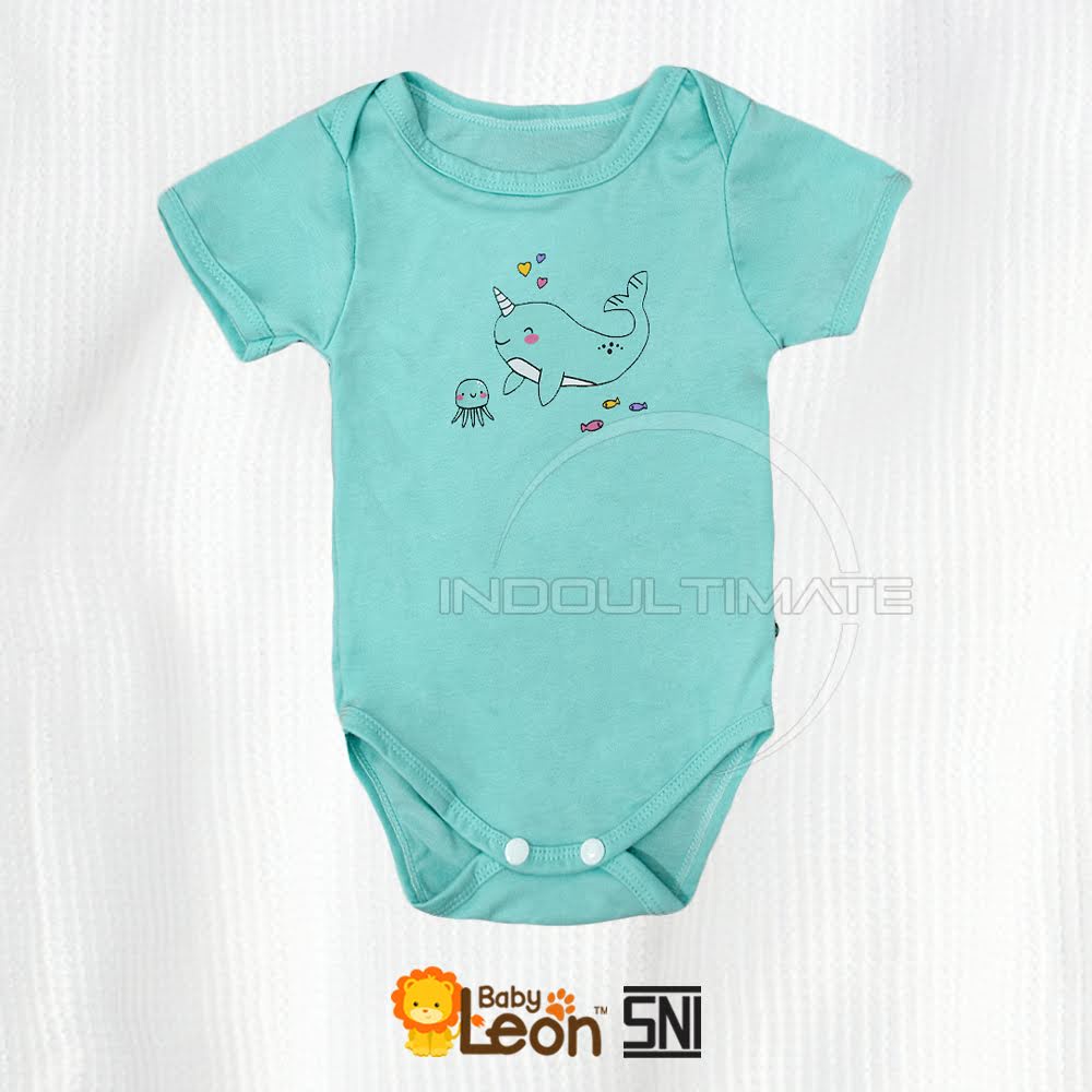 BABY LEON 1 Pcs Jumsuit Bayi Jumper Bayi Lengan Pendek BC-023SK COTTON Jumpsuit Anak Bayi Balita-TOSCA WHALE