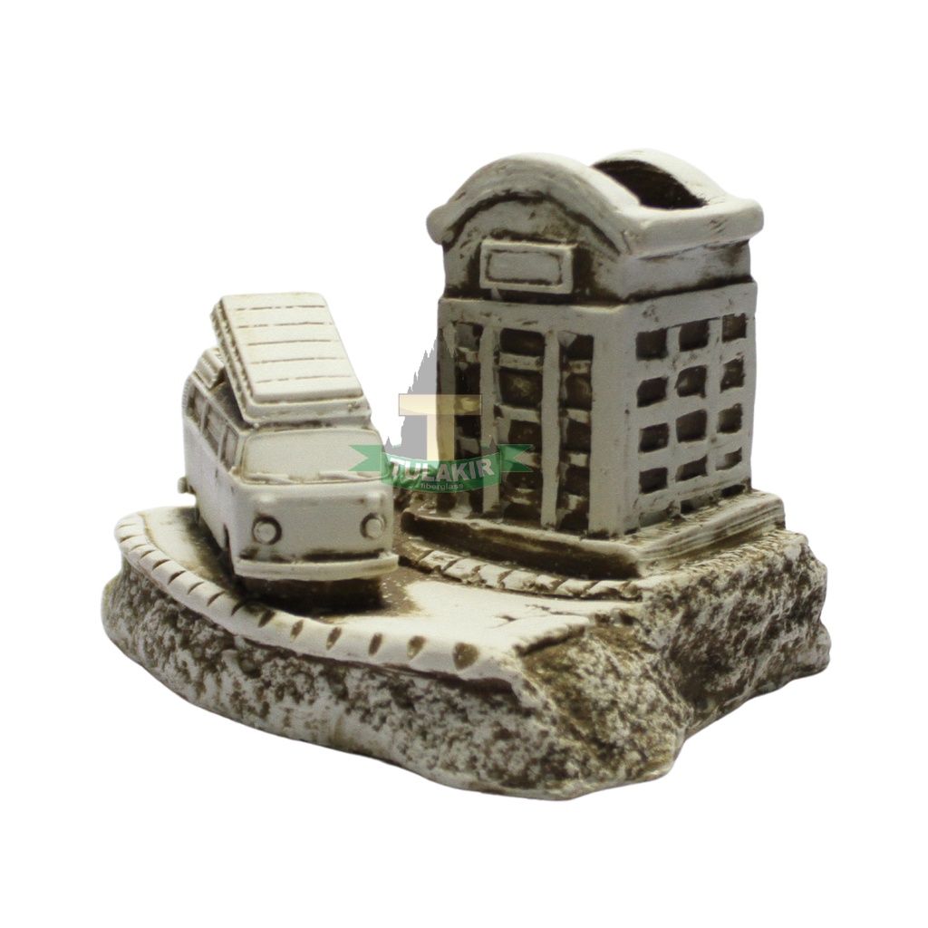 Miniatur VW Kombi Custom  Telephone Tulakir Fiberglass / Hiasan Aquarium Bonsai