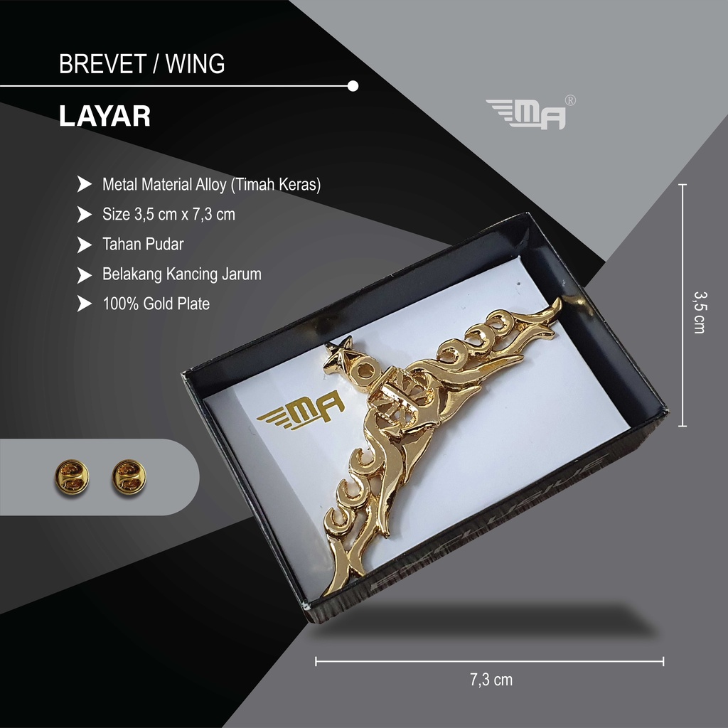 WING LAYAR PDH BRIVET BREVET PIN LAYAR