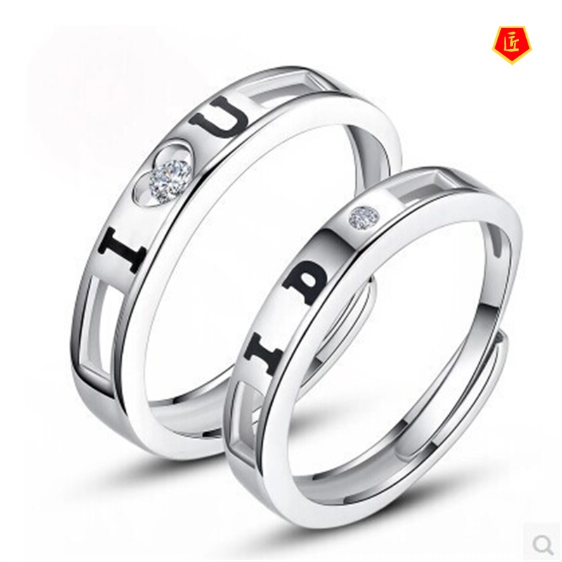 [Ready Stock]Creative Personality Silver Couple Ring