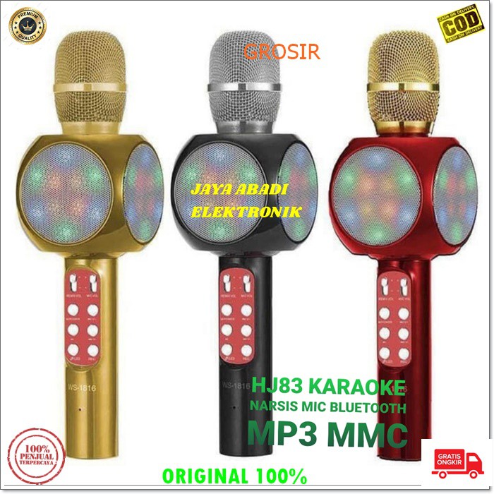 J123 MIC MIK BLUETOOTH MUSIK USB MP3 SMULE MAGIC KARAOKE NARSIS ECHO MUSIC MICROPHONE VOCAL KTV CAS CASAN BLUETOTH WIRELESS SPEAKER MINI J123  wster mic bluetooth mik wireless magic karaoke narsis usb mp3 smule audio wireles echo lampu led mi