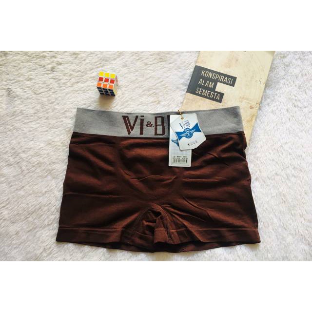 12 Pcs - Boxer Vi &amp; BB - Celana Dalam Pria Dewasa | CD Rajut Seamless Spandex Tanpa Jahitan VBB V | Open | V&amp;BB Vi-BB V-BB - ViBB Vi&amp;BB Cowo Cowok Keren Lusinan