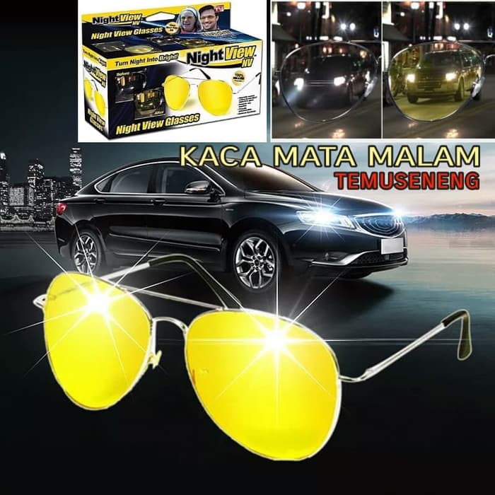 View Night Glasses Vision Kaca Mata Mobil Malam Siang Anti Silau Uv