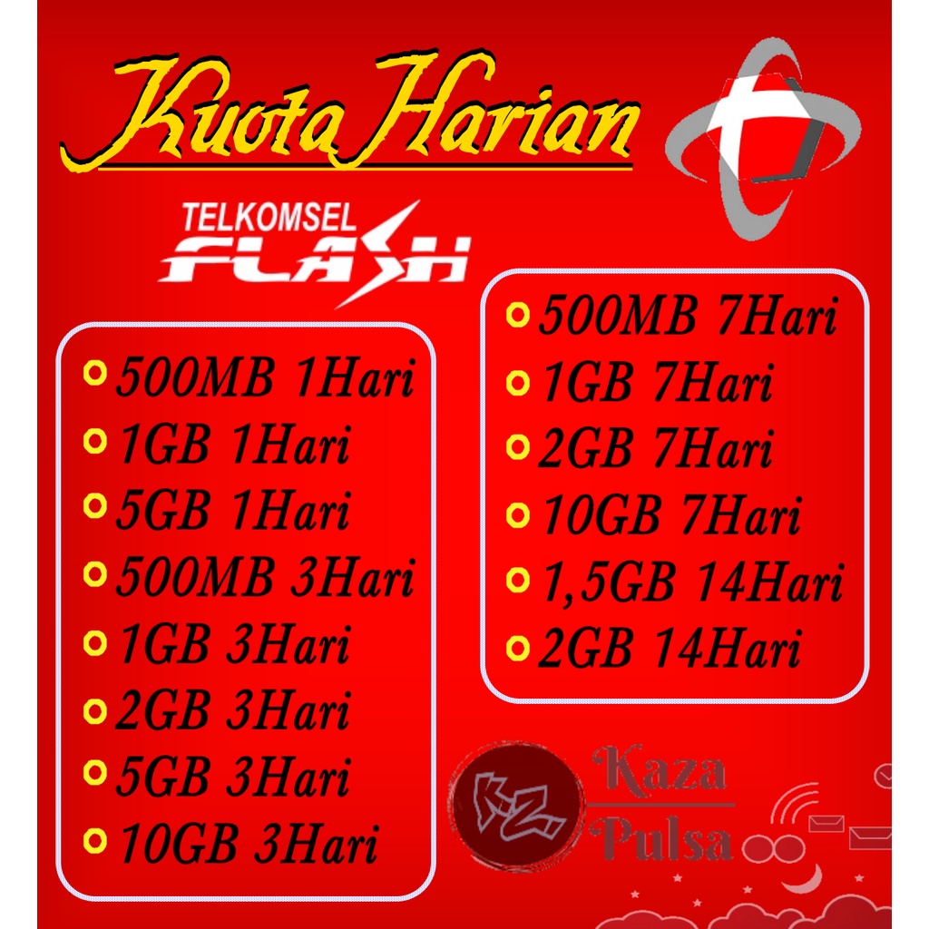Paket Data Telkomsel Flash Mini Kuota Internet Harian Mingguan Simpati Loop As 1GB 2GB 5GB 10GB