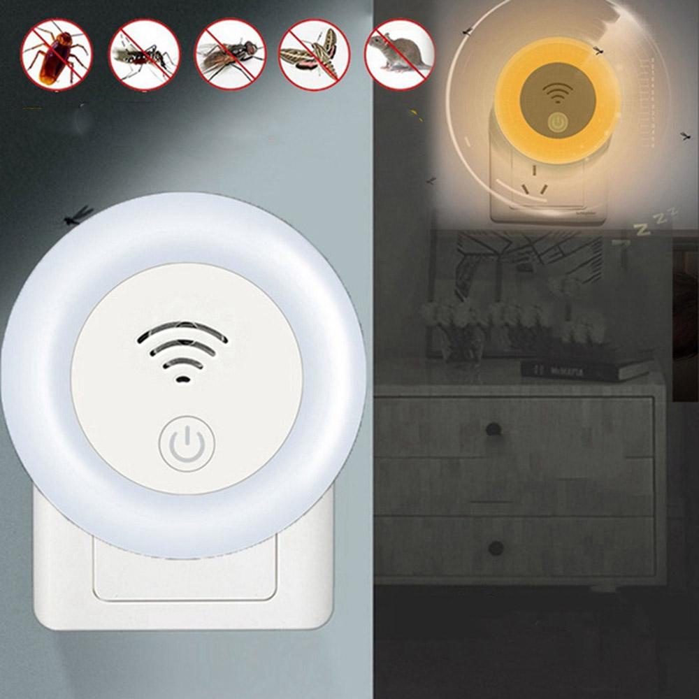 [Elegan] Ultrasonic Pest Repeller Dengan 2tingkat Adjustable Lampu Malam Elektronik Indoor Pest Repellent Plug in