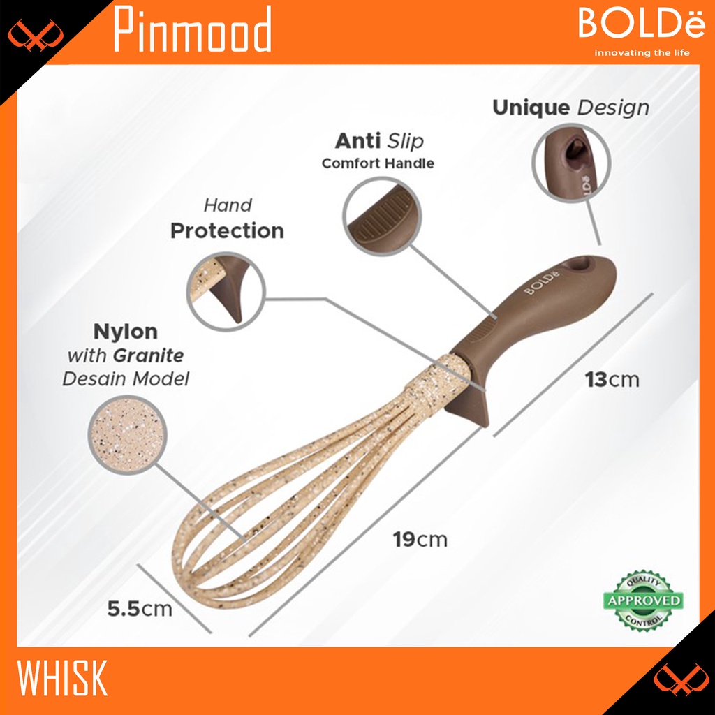 BOLDE WHISK / PENGOCOK / PENGADUK ADONAN / TELUR SUPER UTENSILE GRANITE BEIGE UTENSIL