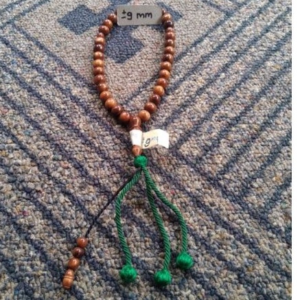 tasbih kokka bulat coklat rumbai ± 9 mm ( 9mm ) 33 butir (kauka kaukah pukah pukaha kuka koka )