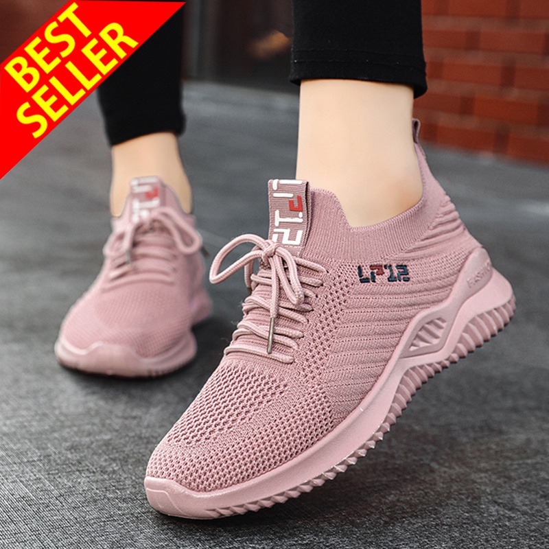 QINGSHUI Sepatu Kets Wanita Berkualitas Tinggi Sepatu Lari Wanita Yang Nyaman Wanita Sneakers Bernapas Sepatu Lari Wanita Kaus Kaki Sneakers Luar Sepatu Olahraga Wanita Slip-on Sepatu Flat Wanita Hiking Sepatu