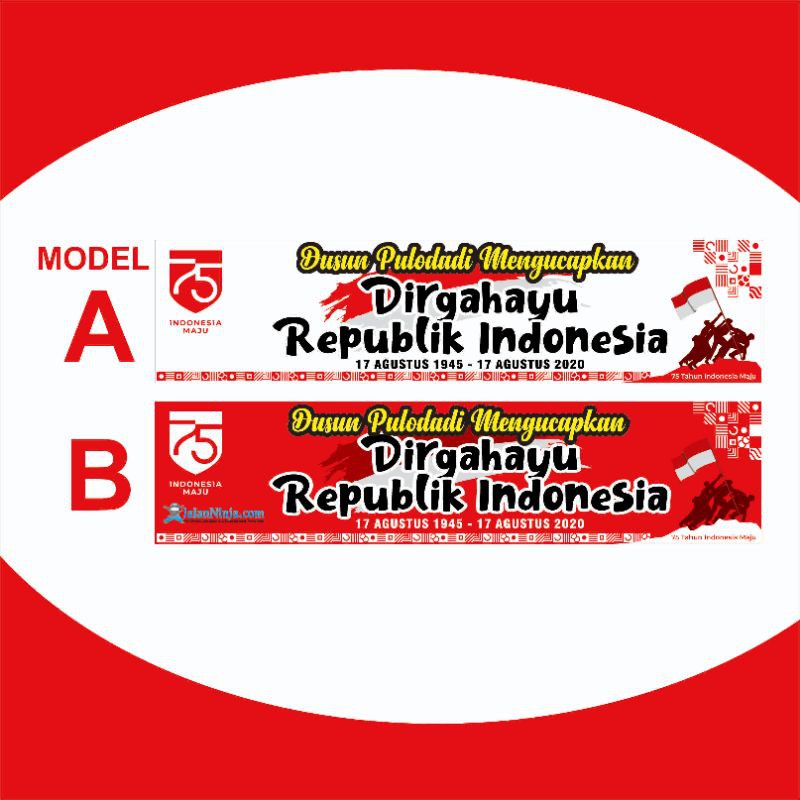 spanduk banner agustusan 17 an ukuran 200 X 100