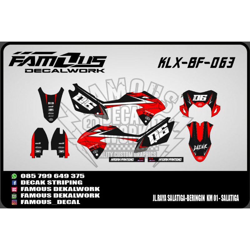 sticker dekal klx doff