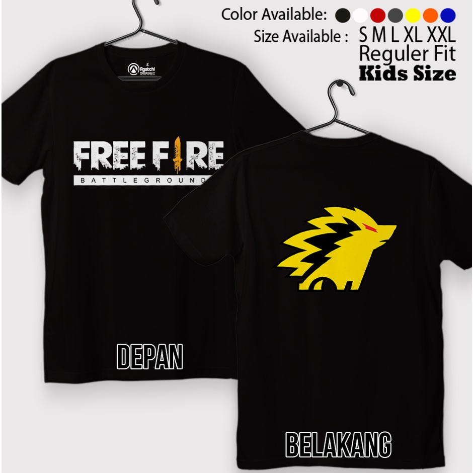 Baju Kaos Atasan Anak Laki-laki Gamers FF Free Fire Evos Aura Bigetron Alter Ego Onic