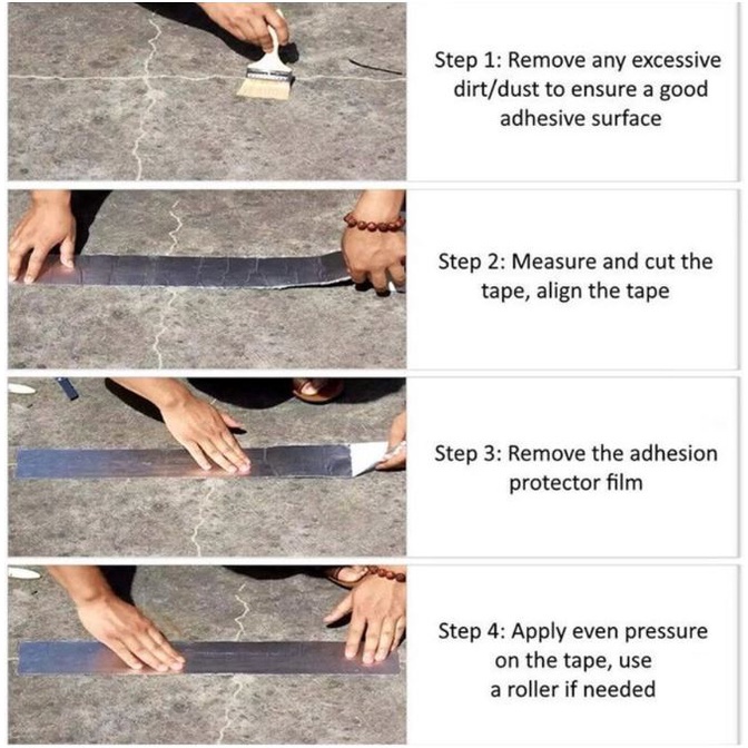(NCS)WATERPROOF TAPE Lakban Aluminium Foil Anti Bocor Tahan Panas Super Strong Butyl Tambal Silver Kuat Anti Air 5CM 5M 3M 5 Meter