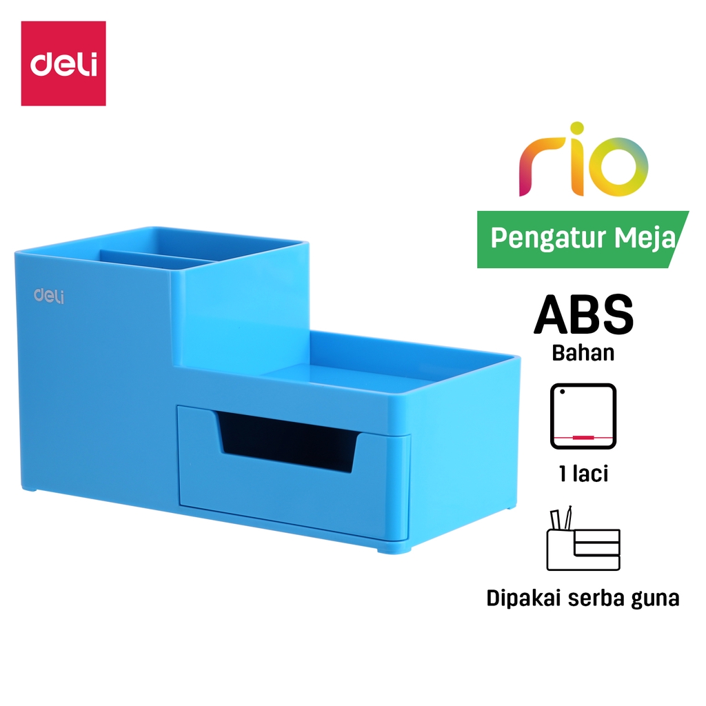 

Deli Tempat Alat Tulis 3 kompartment, 1 laci Bahan ABS berkualitas tahan lama warna trendi EZ25130