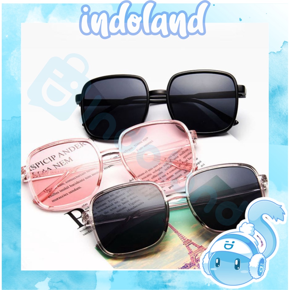 ☀ INDOLAND ☀ R449 Kacamata Wanita Hitam 6178 Kotak Gaya Style Sunglasses Kaca Mata Fashion Eyewear