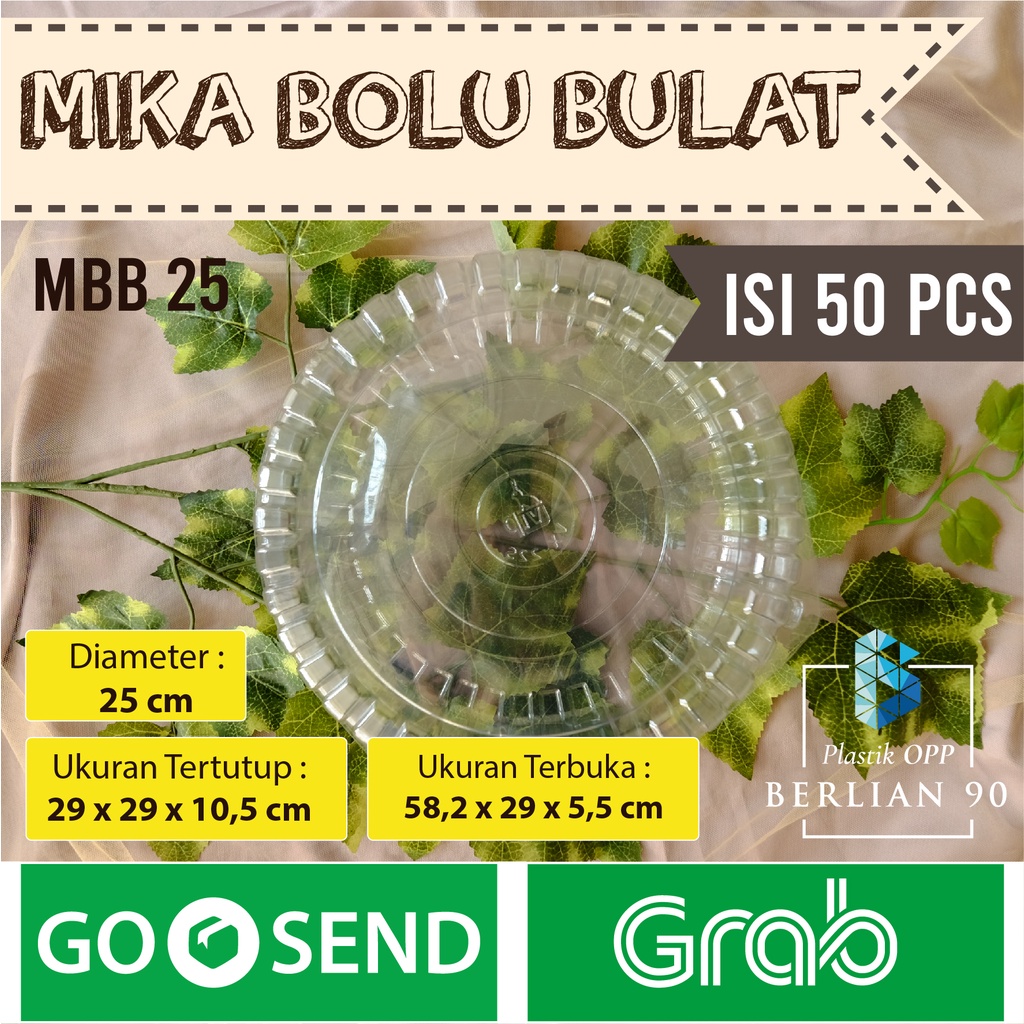 Mika Kue Bolu Bulat 25 Box Mika Bulat Besar Mika Shiffon Jumbo Mika Plastik Bulat