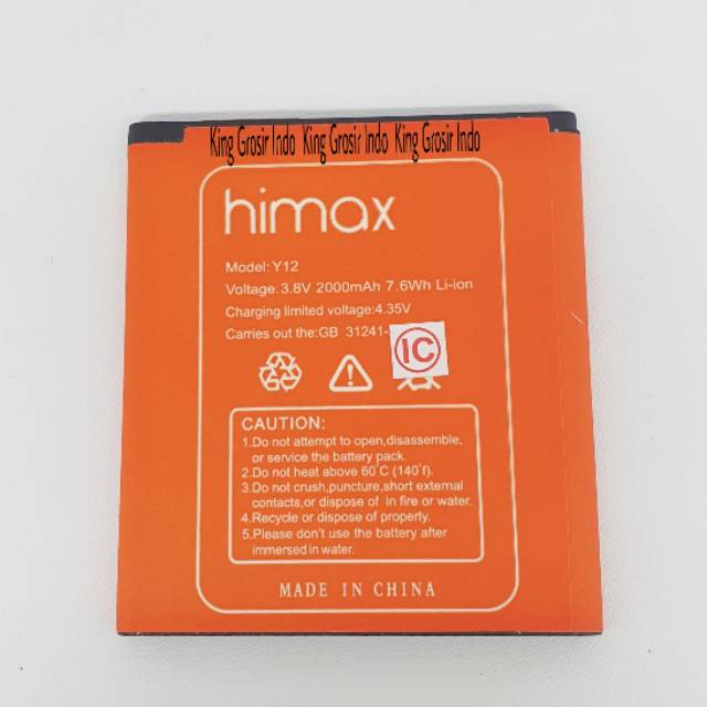 Baterai Batre Himax Y12 M2 Original OEM Battery Himax Y 12 M 2 Batere