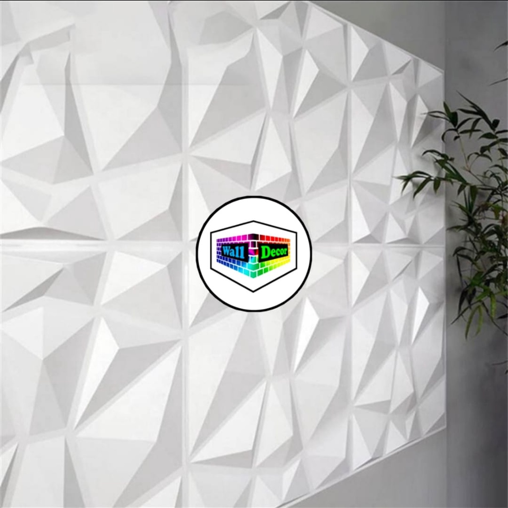 WD Wallpaper Foam Stiker 3D Batik Wall Panel Diamond Triangle Hitam Stiker Dinding Wall Paper Sticker-3