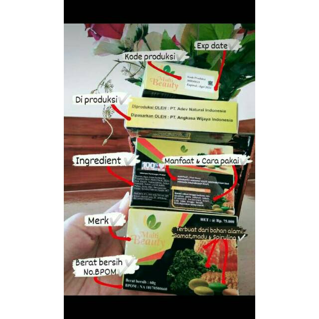 (bonus jaring)multi beauty soap/sabun multi beauty/sabun kecantikan
