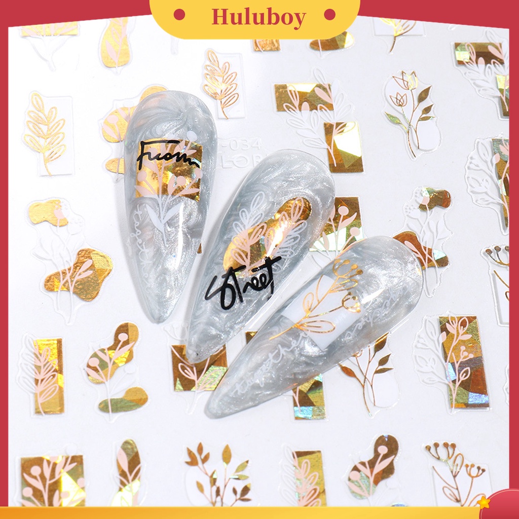 Huluboy Huluboy♡ Stiker Nail Art Dengan Perekat Untuk Manicure