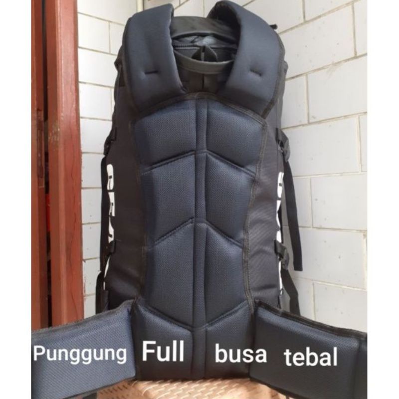 BOS - Tas Punggung Semi Carrier Pria Keril Gunung Outdoor 45 - 50 Liter Travelling Premium Waterproof Anti Air