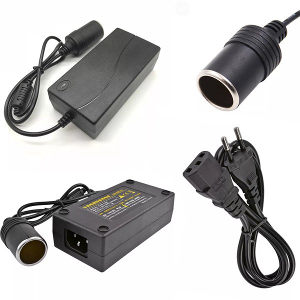 Adaptor Konverter AC 220V To Socket Car Lighter DC12V 5A 60W Aksesoris