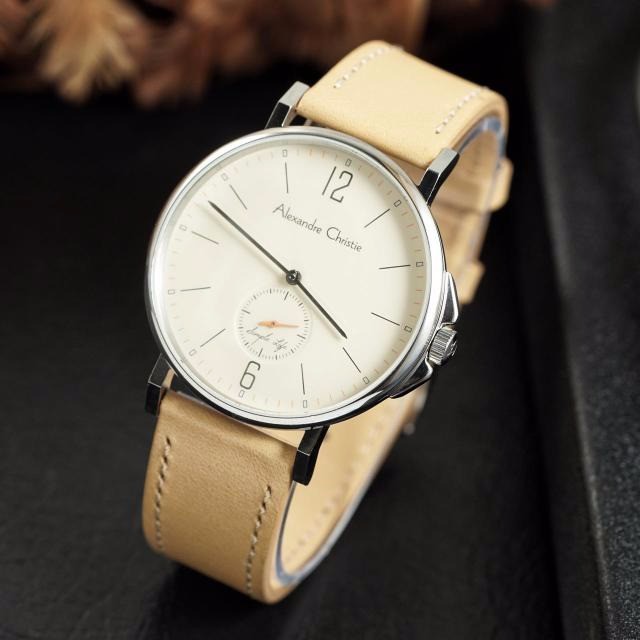 Jam Couple AC Alexandre Christie 8458 Silver Leather Original F-14