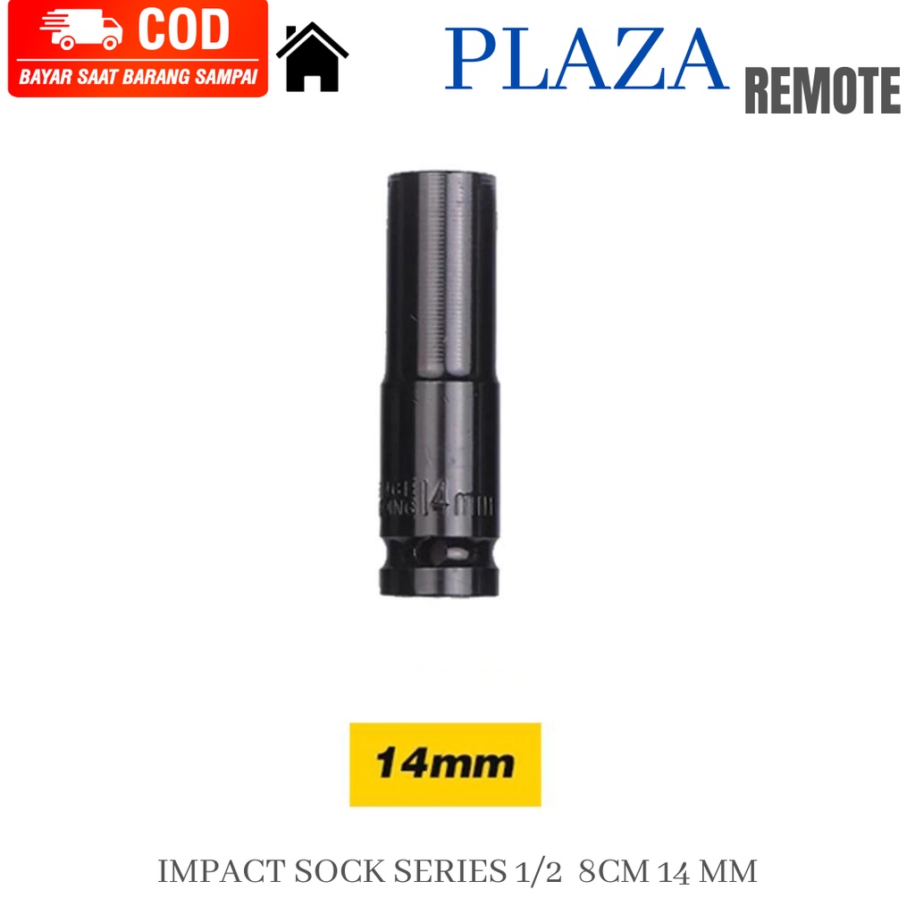 Adapter Socket Universal 8 CM deep impact wall 8 - 21mm 1/2 Gator Grip Fleksibel Konektor Kunci Shock Sok Serbaguna Socket Kunci