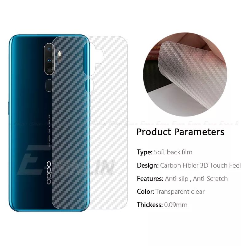 PAKET 3IN1 TEMPERED GLASS LAYAR KAMERA SKIN CARBON OPPO A5 A9 2020 TG ANTI GORES FULL SCREEN