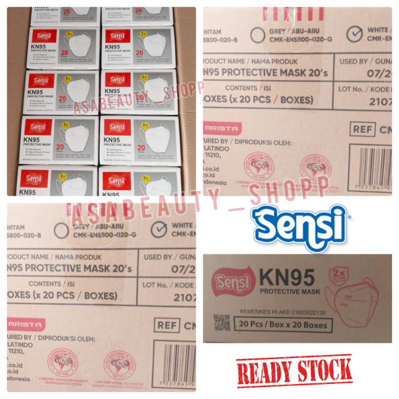 MASKER SENSI KN95 5 PLY KARTONAN ISI 20 PROTECTION MASK DOUBLE FILTER | SENSI KN95 KIDS JUNIOR MASK 