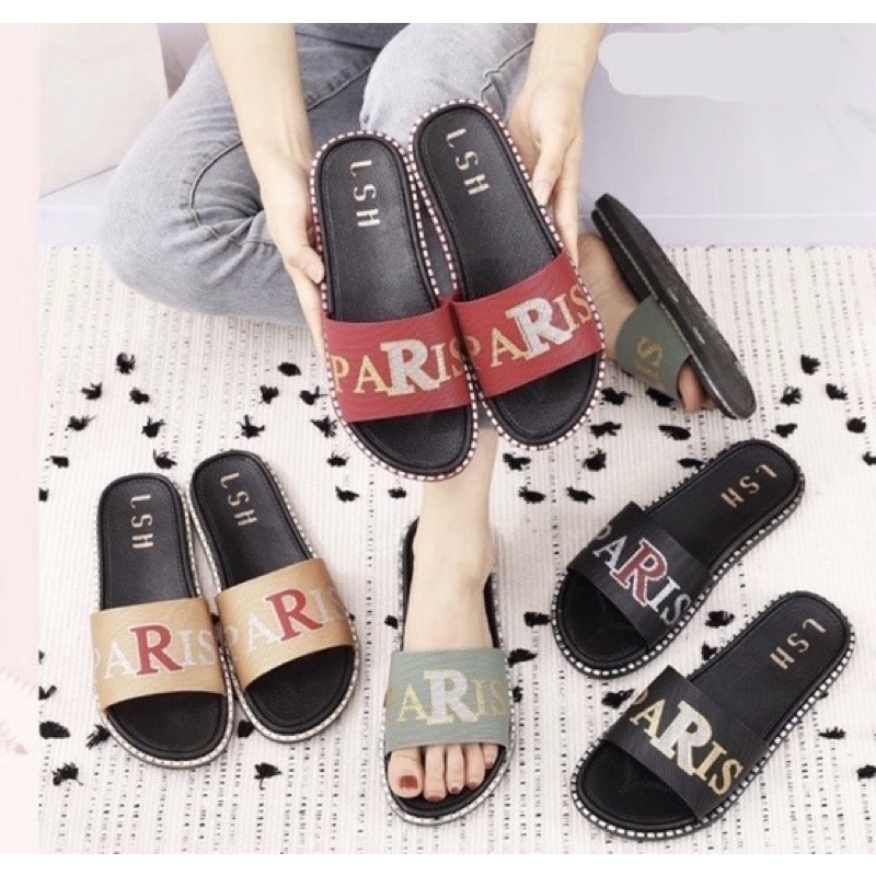 NEW Sandal Fashion Kasual Wanita PARIS Eiffel I’m In Love 2036-A3