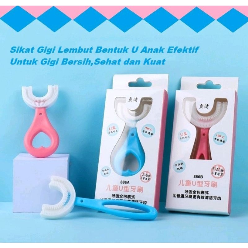 0LAKOE Sikat Gigi Betuk U anak Bahan silikon  / Training Toothbrush