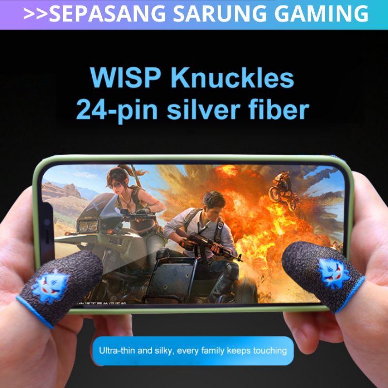 sepasang Sarung Game Jari Jempol Gaming Anti Keringat Basah peminum