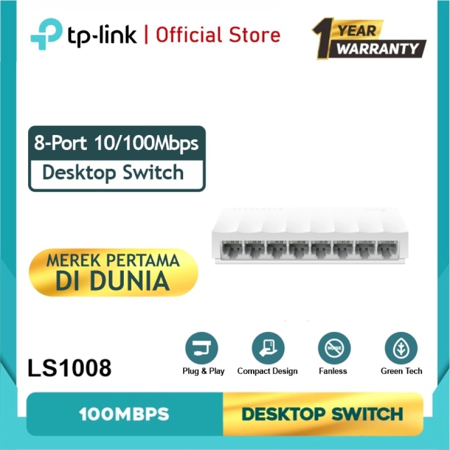 TP-LINK TL-LS1008 8-Port 10/100Mbps Desktop Switch LS1008 NAMPOL GAN