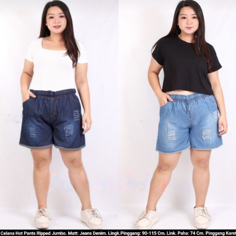Hot pants jeans/hot pants jeans wanita/hot pants jins sobek/hot pants jeans karet muter/celana kekin