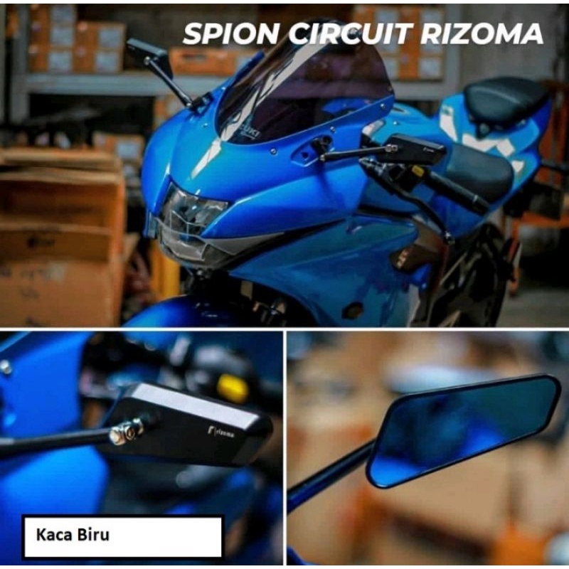 Promo Spion RIZOMA Circuit 744 Black  original r RIZOMA  Almunium Cnc/Nmax Old Nmax New Pcx150/Pcx160/Adv150/Adv160/Vario125/Vario150/Vario160/Fazzio/R15 V2 V3 V4 GSX R25 CB CBR Ninja R RR Ninja 250Fi Dill Universal Motor