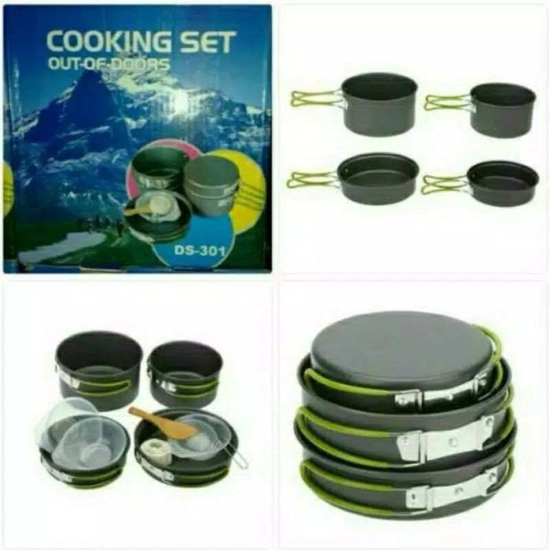 Alat masak Isi 4 Wajan Cooking Set DS301 Camping outdor