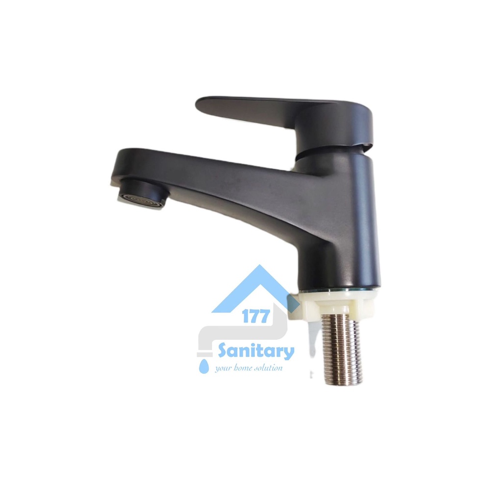 Kran air Wastafel stainless 304 up down TEBAL HITAM 49A- Keran Air Cuci Tangan minimalis  black Wastapel Faucet Bowl stenlis tebel angkat