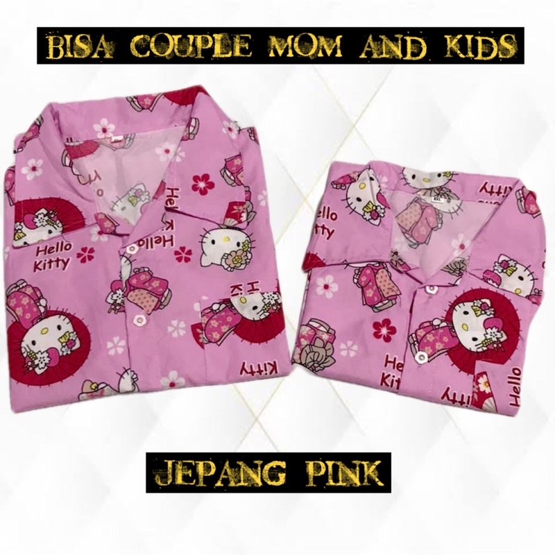 JEPANG PINK - stelan baju tidur piyama bis couple pasangan keluarga ibu anak dewasa katun