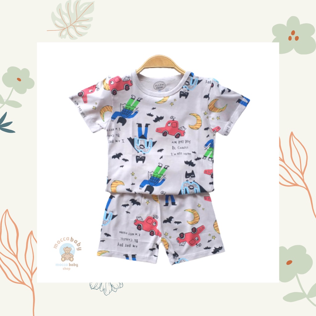 MBSS - Setelan Bayi Pendek FULLPRINT KL / Baju Anak Unisex Setelan Pendek Anak / Baju Bayi Import A124