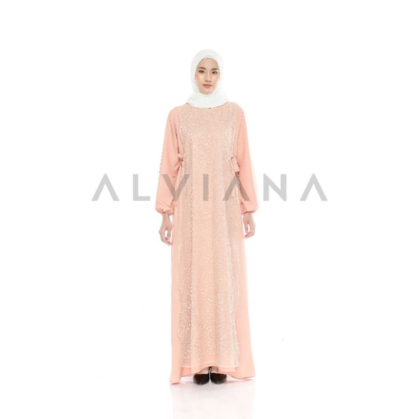 Gamis tile polos payet brukat