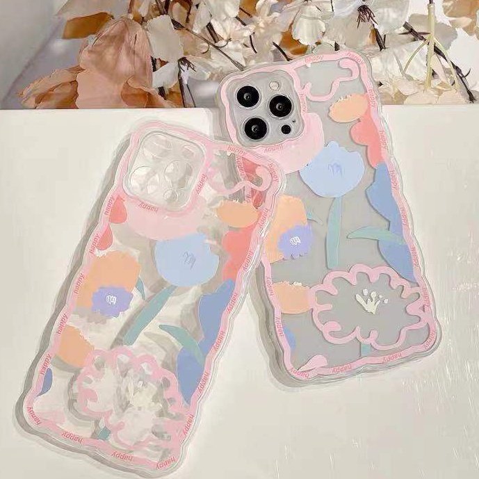 Soft Case Silikon TPU Motif Bunga Untuk iPhone 12 13 SE 6 6S 7 8 Plus X XS XR 11 Pro Max