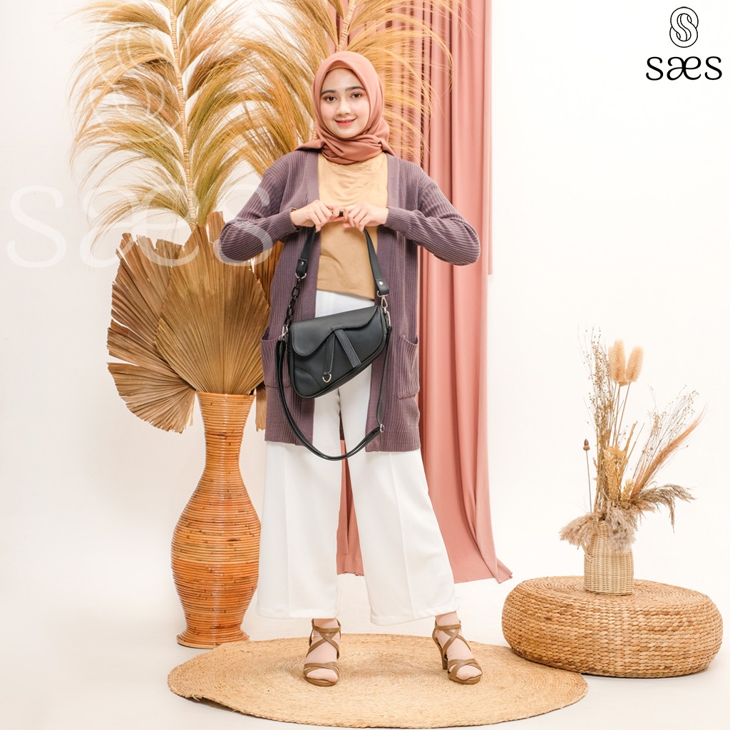 SAES Quince Saddle Bag Kulit Vintage Handbag Shoulderbag Tas Selempang &amp; Bahu Hitam Saes shop 003