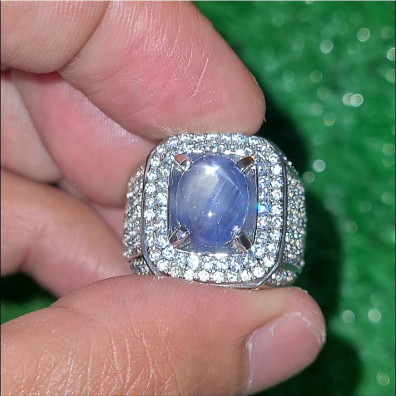 Batu Permata Natural Star Blue Sapphire Srilanka Ceylon